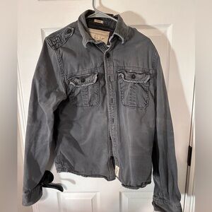 Abercrombie & Fitch Gray Button-up.  Heavy Duty.  Large.